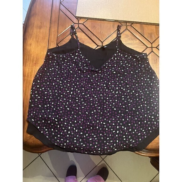Torrid Sophie Chiffon Double Layer Swing Cami Top in Confetti Size 0 - Picture 6 of 8